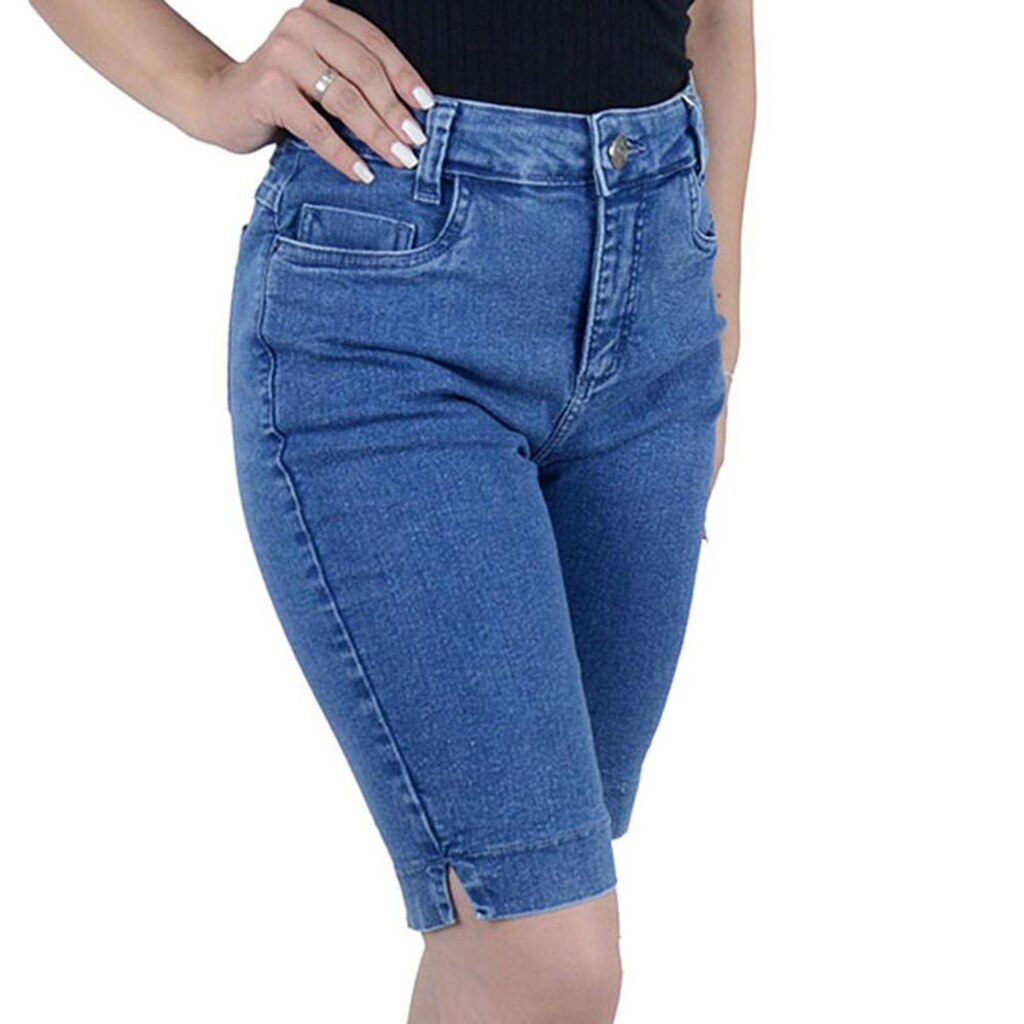 Bermuda Feminina Tharog Jeans Meia Coxa - 2426JE
