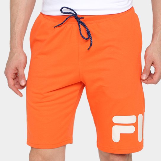 Bermuda Fila Basic Letter Masculina - Laranja Menor preço em Bermuda Fila Basic Letter Masculina - Laranja