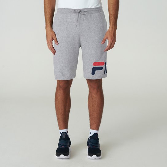 Bermuda Fila Basic Letter Masculina - Mescla Menor preço em Bermuda Fila Basic Letter Masculina - Mescla