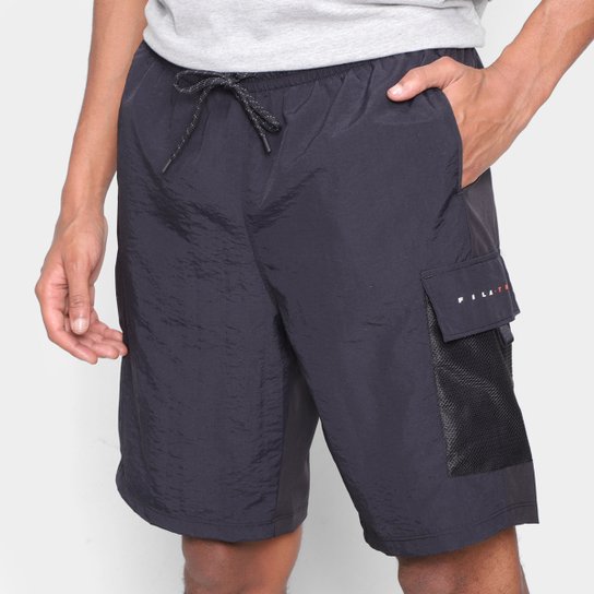 Bermuda Fila Cargo Trek Masculina - Preto Menor preço em Bermuda Fila Cargo Trek Masculina - Preto