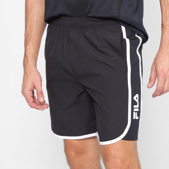 Bermuda Fila Sport Trace 7 Masculina - Preto+Branco Menor preço em Bermuda Fila Sport Trace 7 Masculina - Preto+Branco