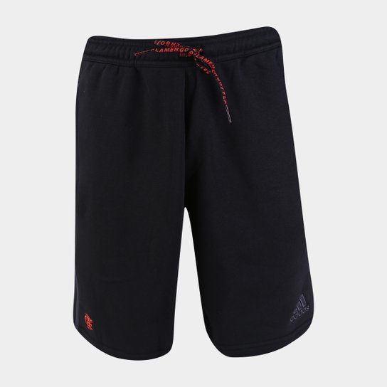 Bermuda Flamengo Adidas Street Grafic Masculina - Preto Menor preço em Bermuda Flamengo Adidas Street Grafic Masculina - Preto