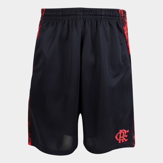 Bermuda Flamengo Strain Masculina - Preto Menor preço em Bermuda Flamengo Strain Masculina - Preto