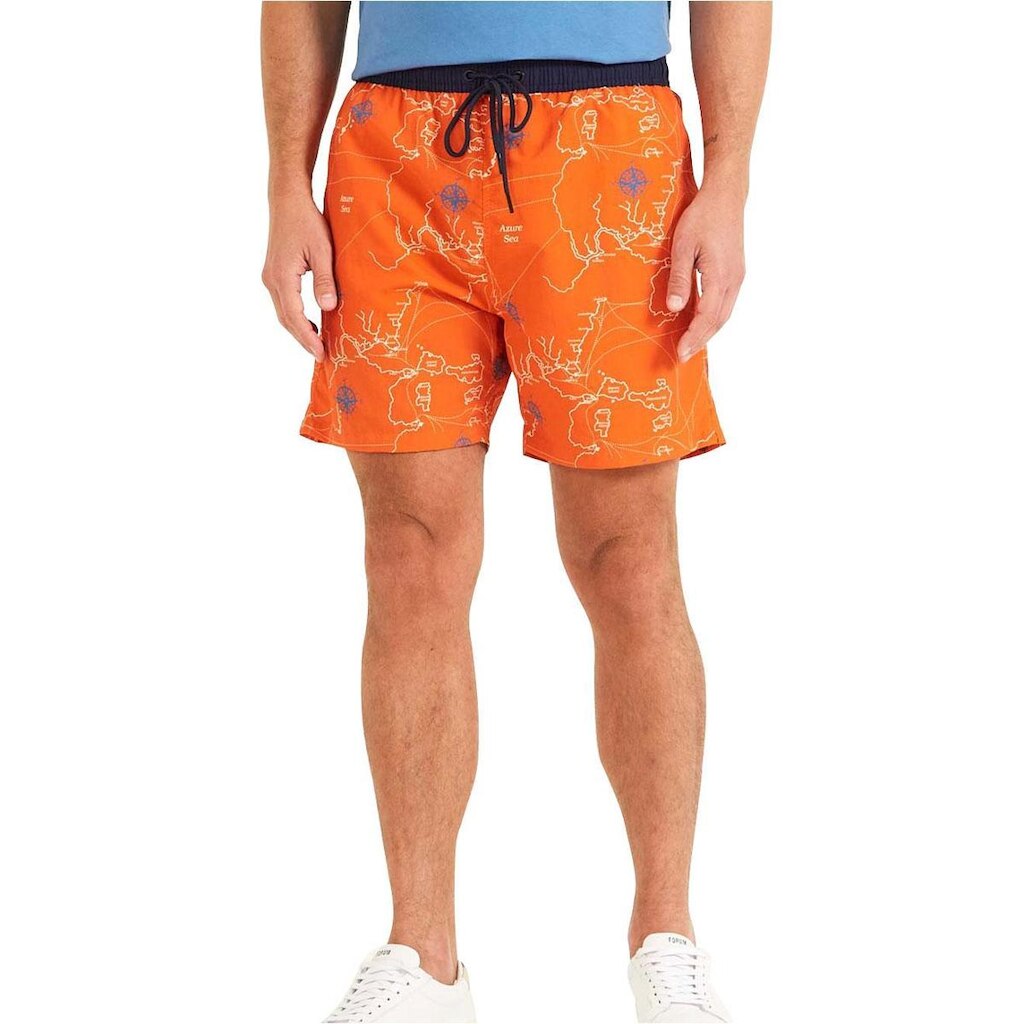 Bermuda Forum Masculina D'Água Beachshort Map Laranja