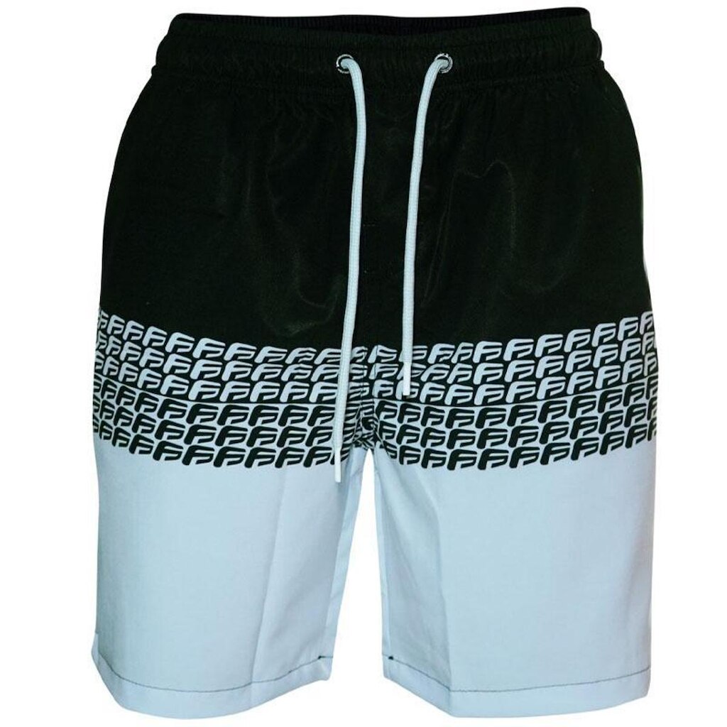 BERMUDA FREESURF PRAIA ELÁSTICO PRETA BRANCA MASCULINA
