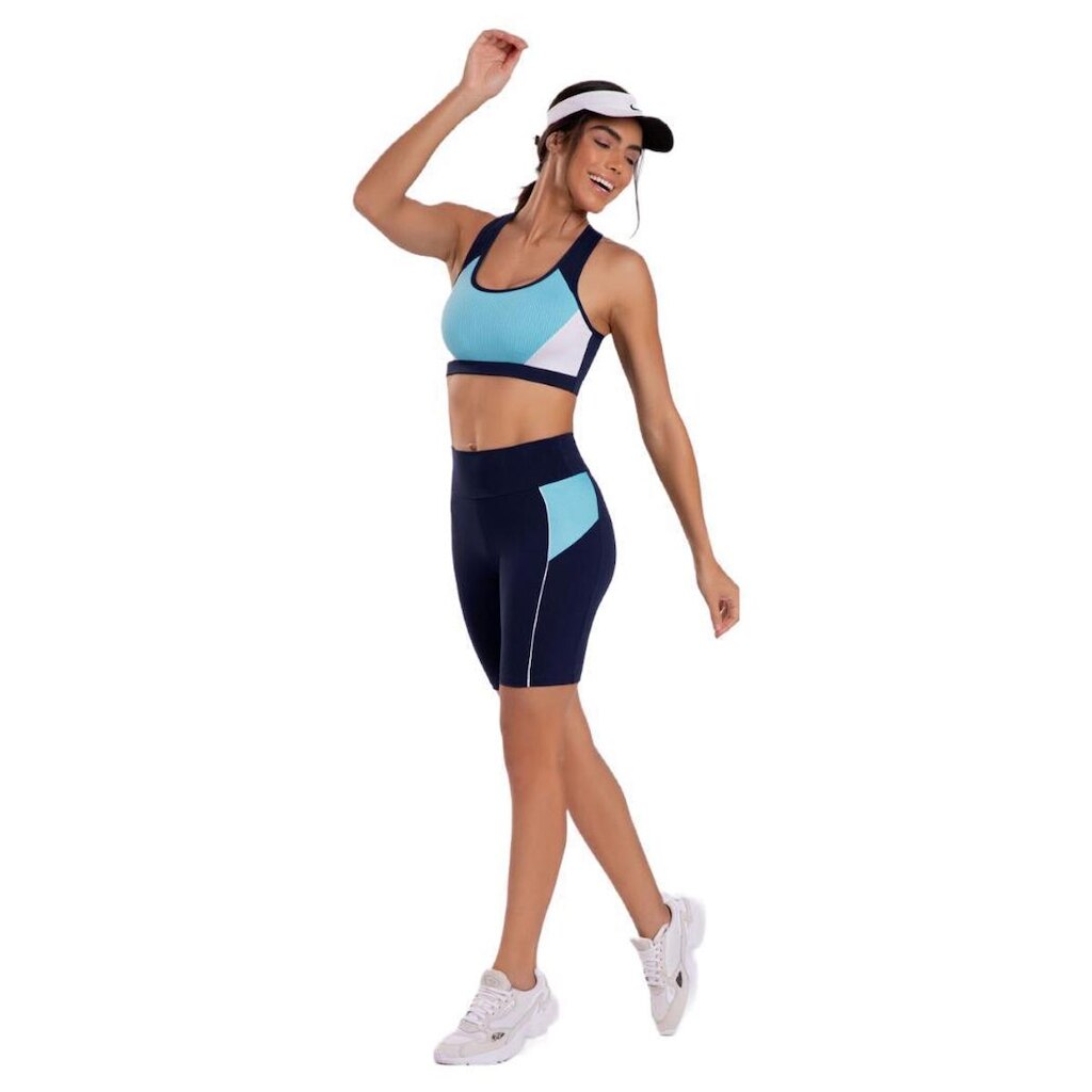 Bermuda Graphene Poliamida Feminino Marinho e Azul