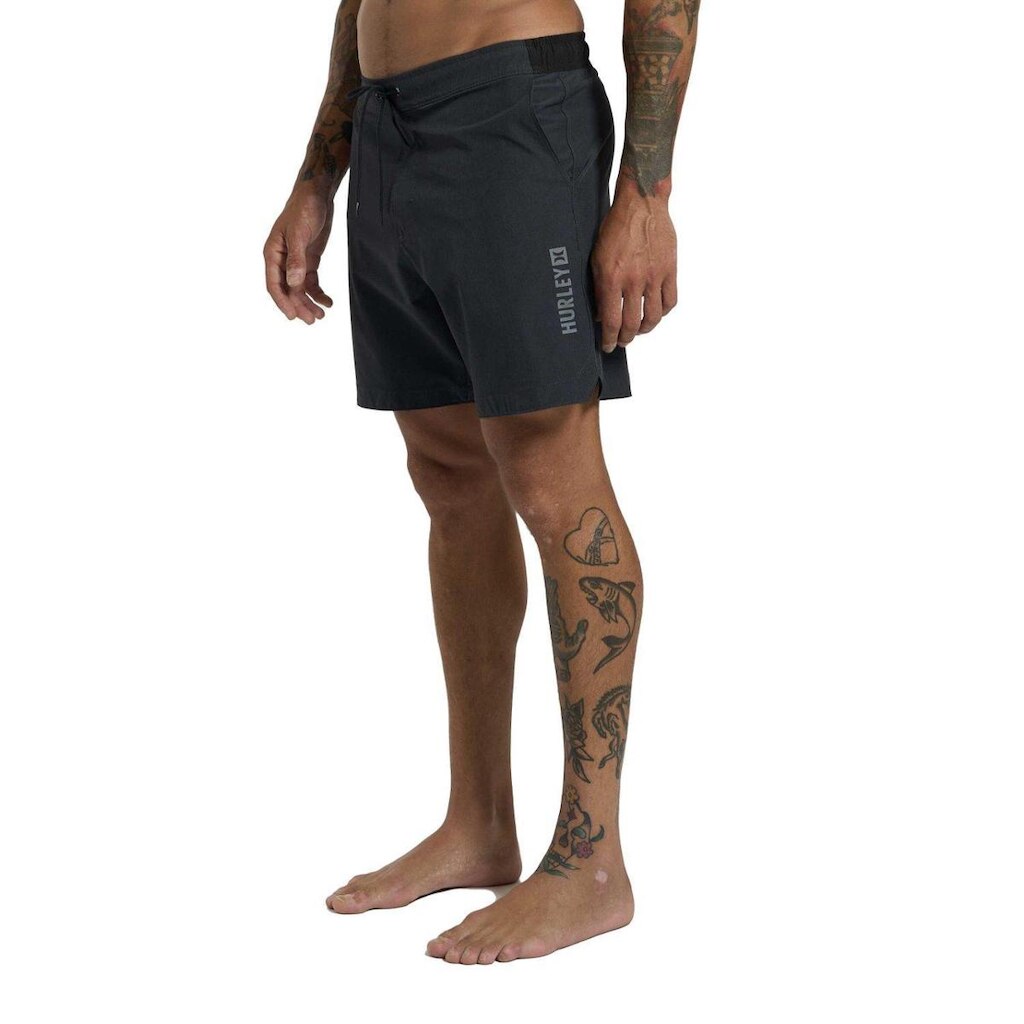 Bermuda Hurley Elástico Speed Mescla Preto