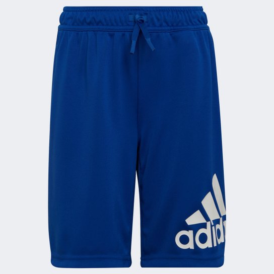 Bermuda Infantil Adidas Logo Masculino - Marinho+Branco Menor preço em Bermuda Infantil Adidas Logo Masculino - Marinho+Branco