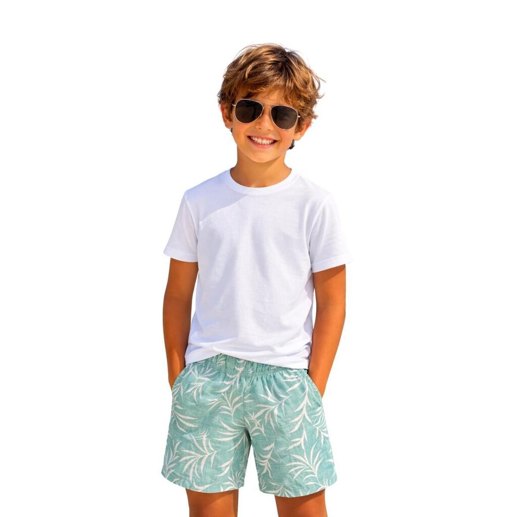 Bermuda infantil curta tactel estampado Ogochi