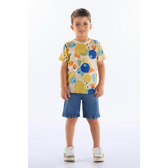 Bermuda Infantil em Jeans e Elastano Up Baby