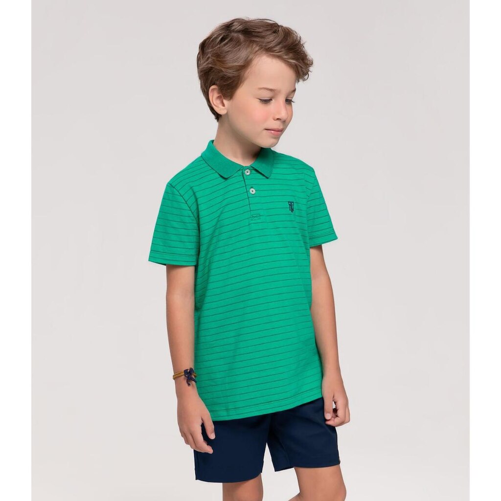 Bermuda Infantil Em Sarja Trick Nick Azul