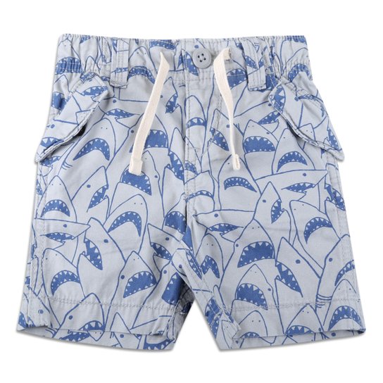 Bermuda Infantil GAP Sarja Estampada Masculina - Prata Menor preço em Bermuda Infantil GAP Sarja Estampada Masculina - Prata