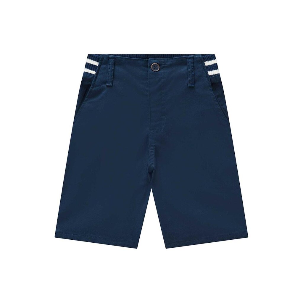 Bermuda Infantil Menino Em Sarja Azul Marinho Luc.boo