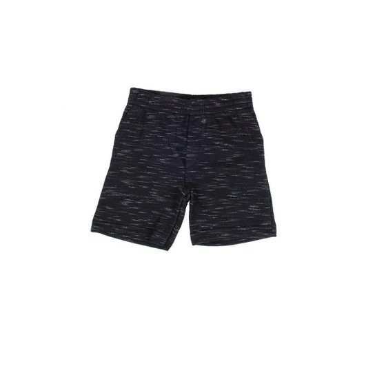 Bermuda Infantil Moletom Rajado - Preto