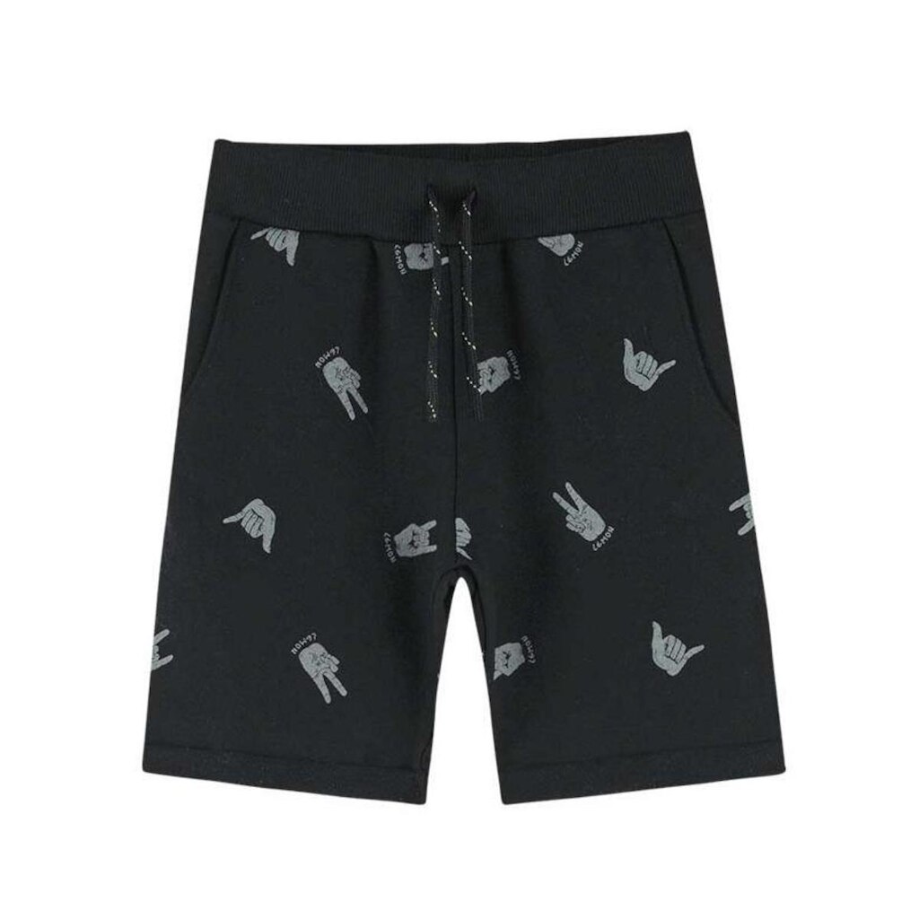 Bermuda Infantil Moletom sem Felpa Preto Tam 4 a 10 - Lemon