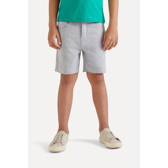 Bermuda Infantil Reserva 5 Pockets Moletom Inv20 Masculina - Cinza