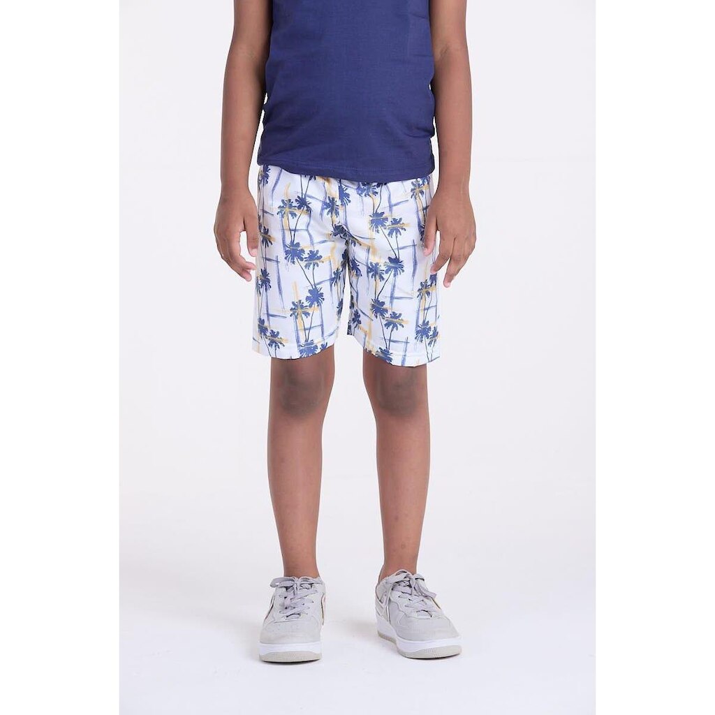 Bermuda Infantil Tactel Coqueiros Branco