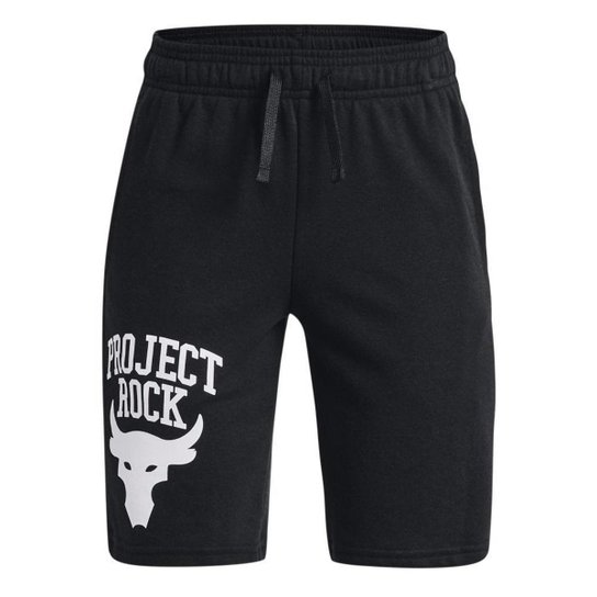 Bermuda Infantil Under Armour Project Rock Brahma Bull Terry - Preto Menor preço em Bermuda Infantil Under Armour Project Rock Brahma Bull Terry - Preto