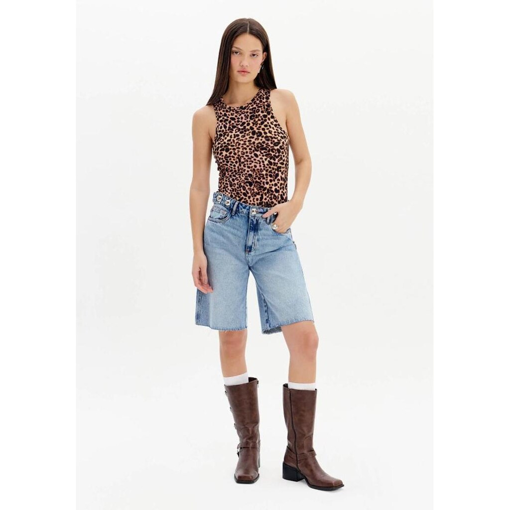 Bermuda Jeans Alongada High My Favorite
