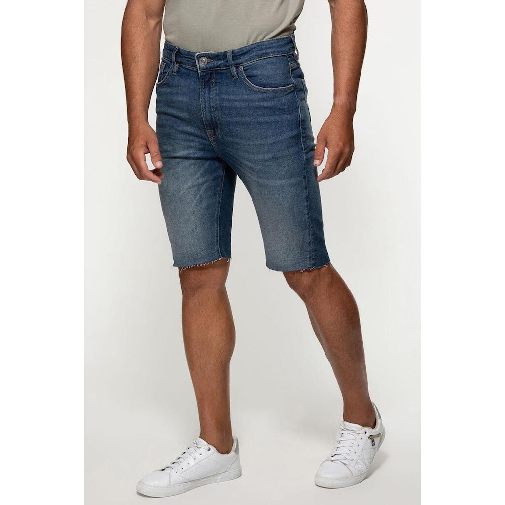 Bermuda Jeans Barra A Fio Azul