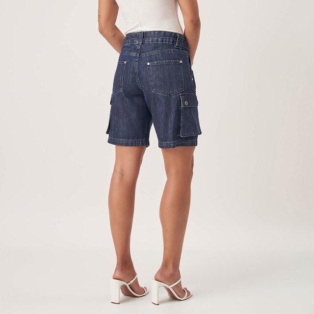 Bermuda Jeans Bolso Fole Cargo