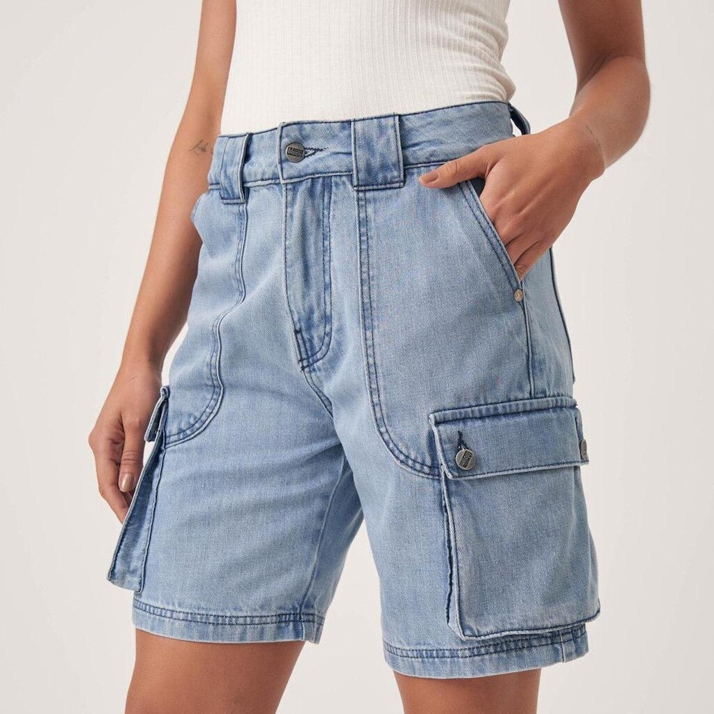 Bermuda Jeans Bolso Fole Cargo