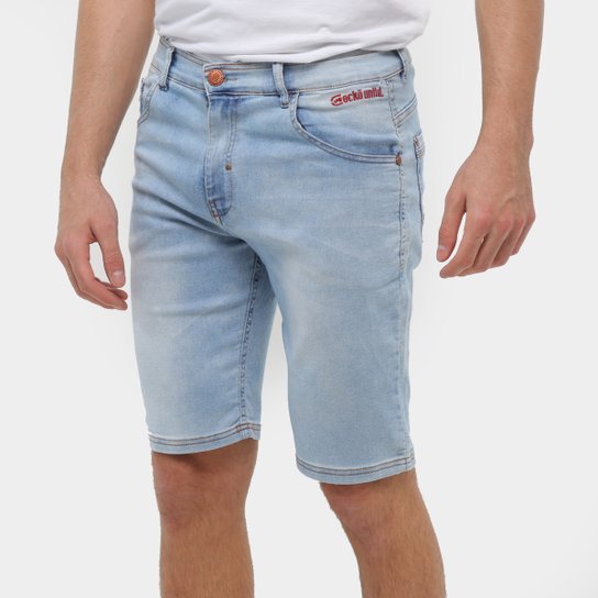 Bermuda Jeans Ecko Jeans Slim Masculina Azul Netshoes