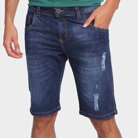 Bermuda Jeans Ecxo Desfiada Masculina - Azul é ruim? Bermuda Jeans Ecxo Desfiada Masculina - Azul é boa?