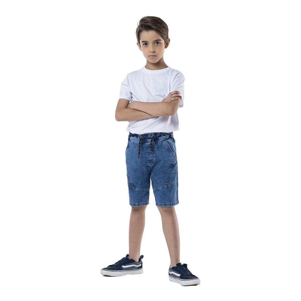 Bermuda Jeans Escuro Menino Mania Kids - 3084