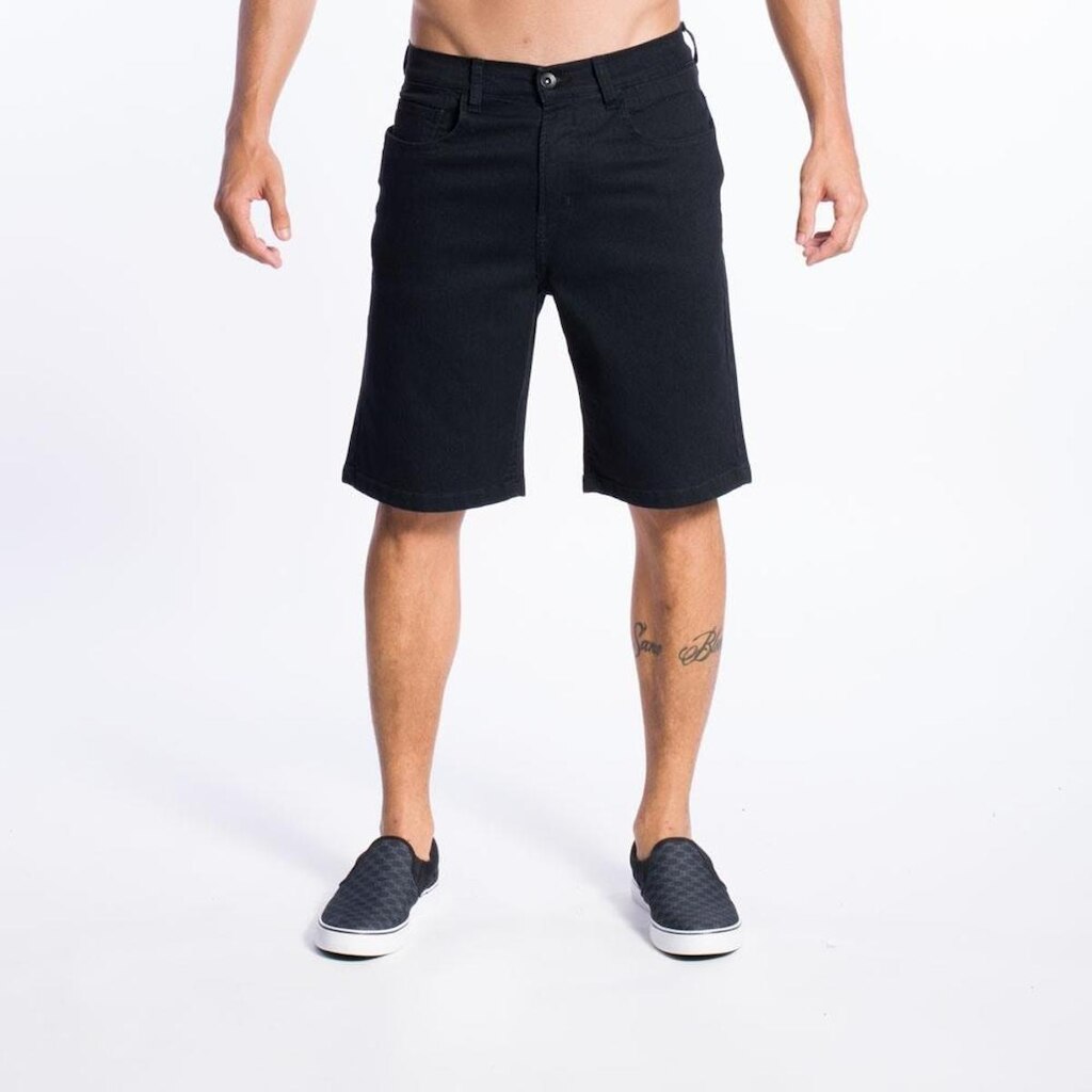 BERMUDA JEANS EVERYDAY BLACK - PRETO - 38