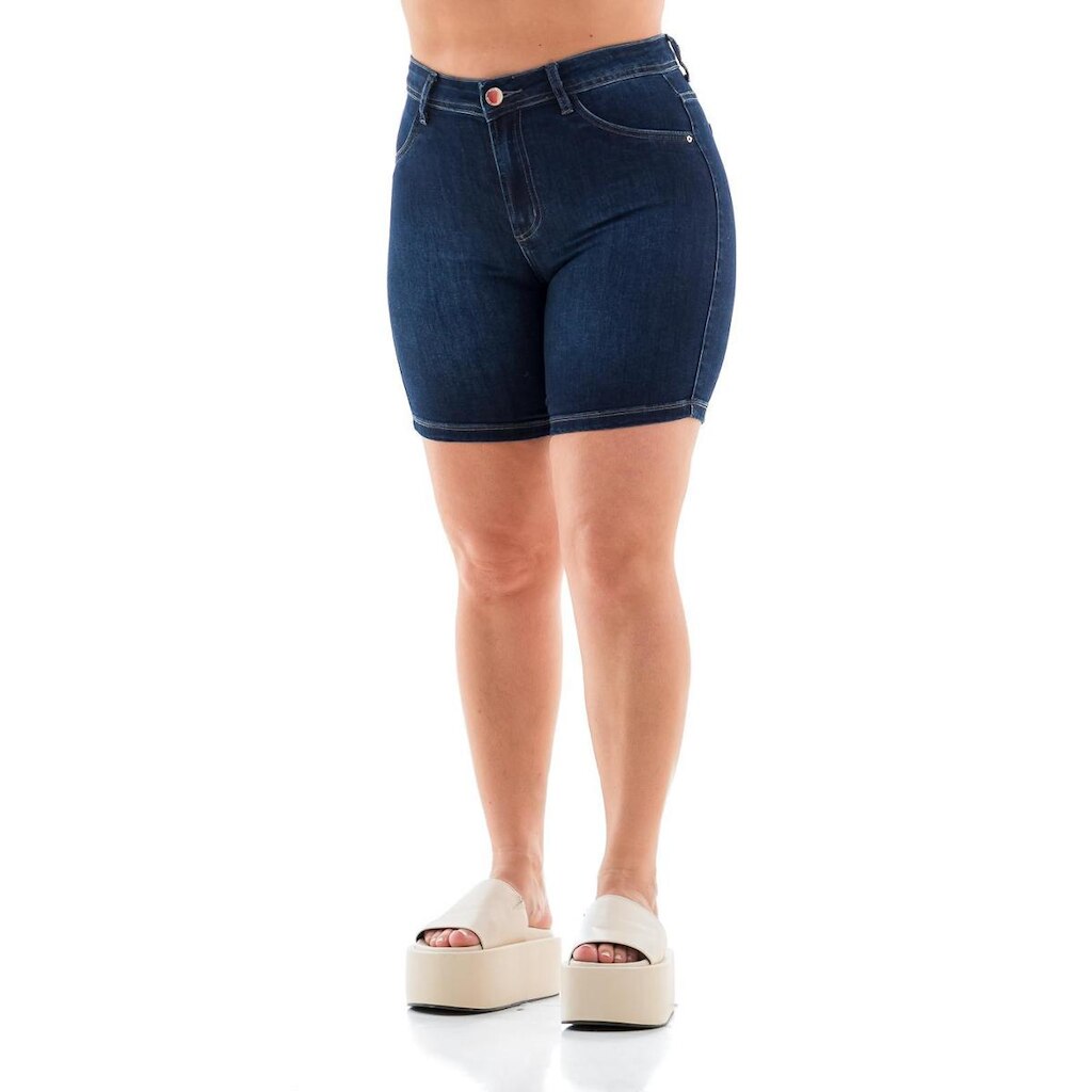 Bermuda Jeans Feminina Meia Coxa Slim