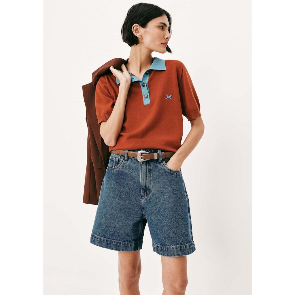 Bermuda Jeans Feminina Reta