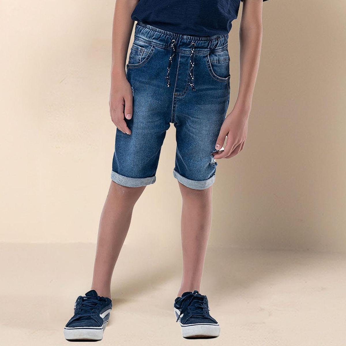 Bermuda Jeans Infantil Masculina Mania Kids MK3089.JEANS.10 Mania Kids Menor preço em Bermuda Jeans Infantil Masculina Mania Kids MK3089.JEANS.10 Mania Kids