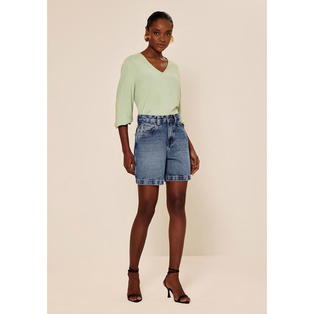 Bermuda Jeans Jorts De Cintura Alta