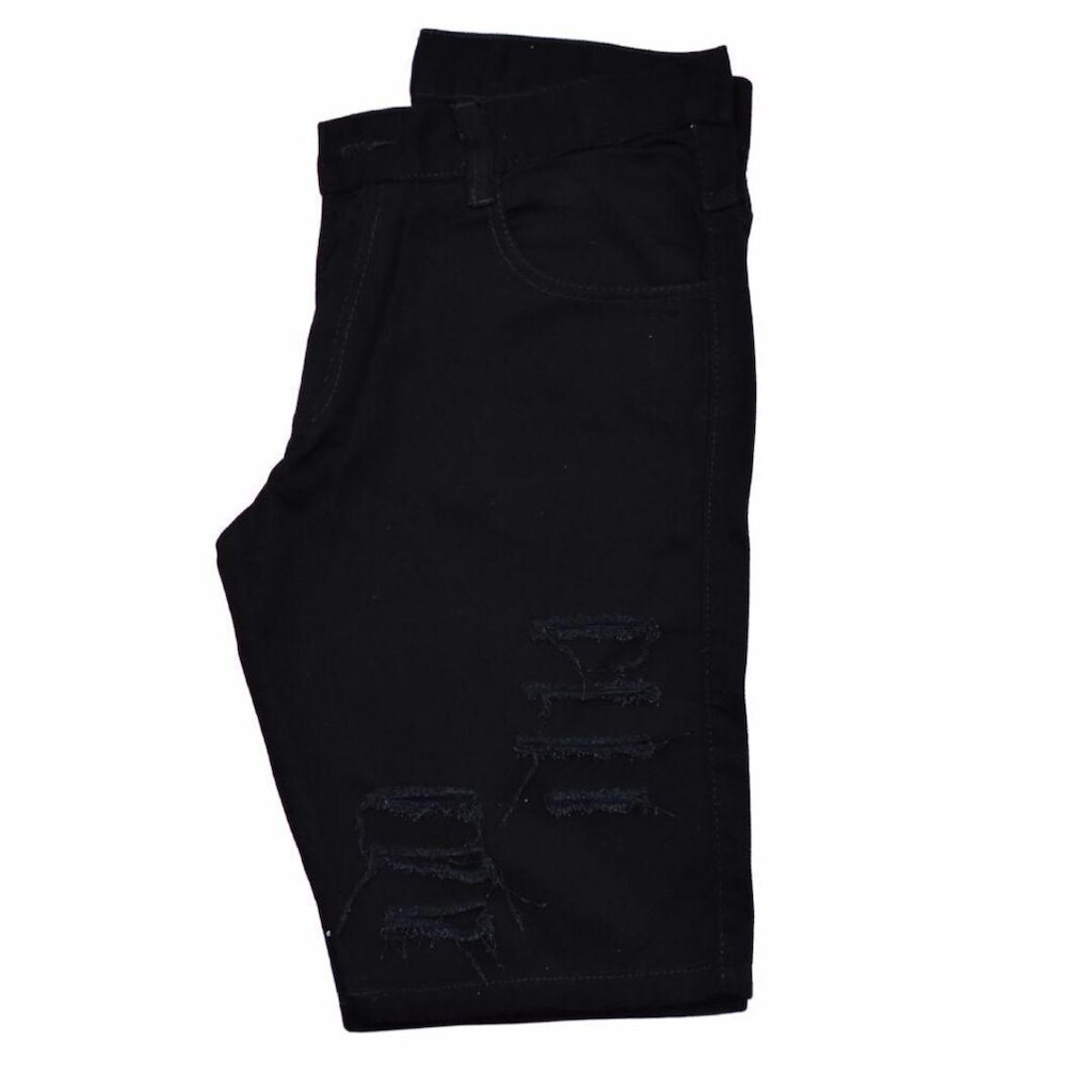 Bermuda Jeans Juvenil Masculina Destroyed
