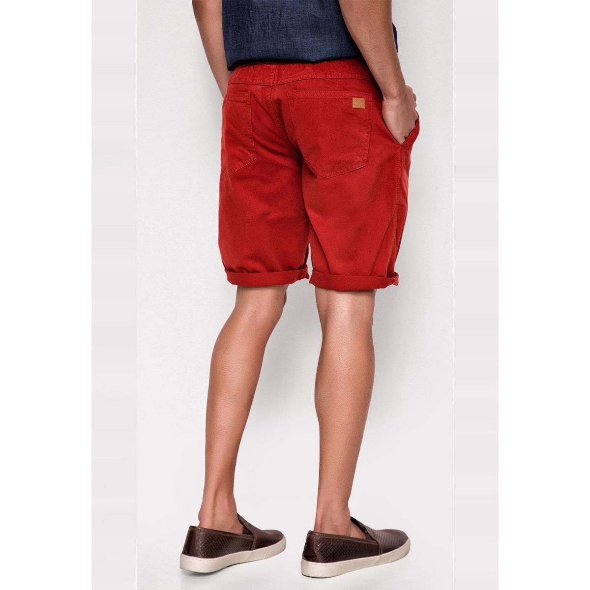 bermuda vermelha jeans