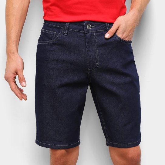 Bermuda Jeans Malwee Tradicional Lisa Masculina - Azul Menor preço em Bermuda Jeans Malwee Tradicional Lisa Masculina - Azul