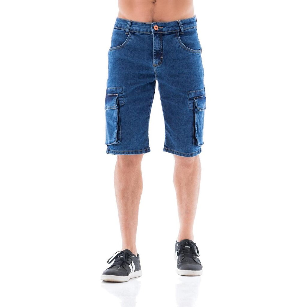 Bermuda Jeans Masculina Arauto Confort Cargo