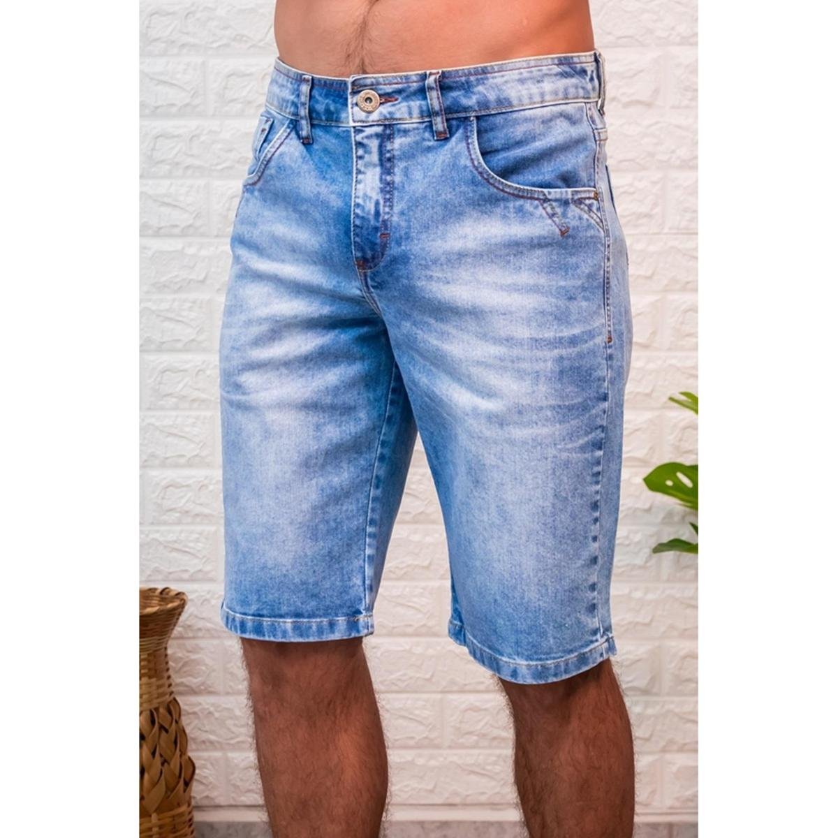 bermuda jeans masculina abaixo do joelho