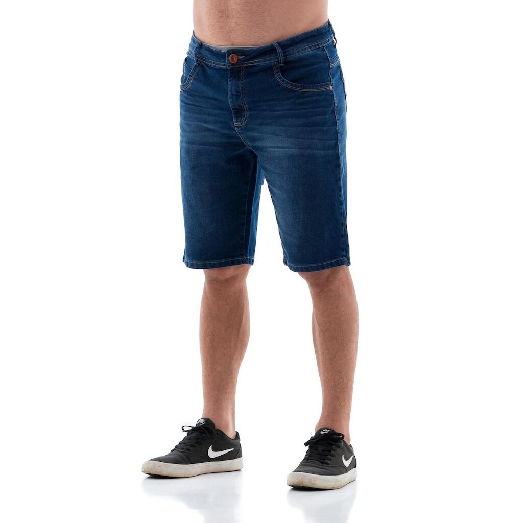 Bermuda Jeans Masculina Arauto Slim Forte Plus