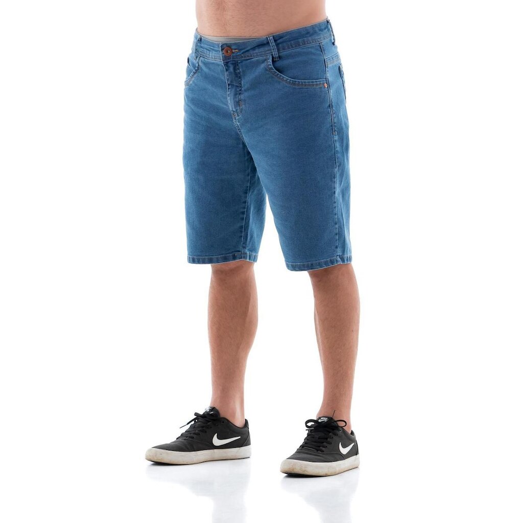 Bermuda Jeans Masculina Arauto Slim Forte Plus