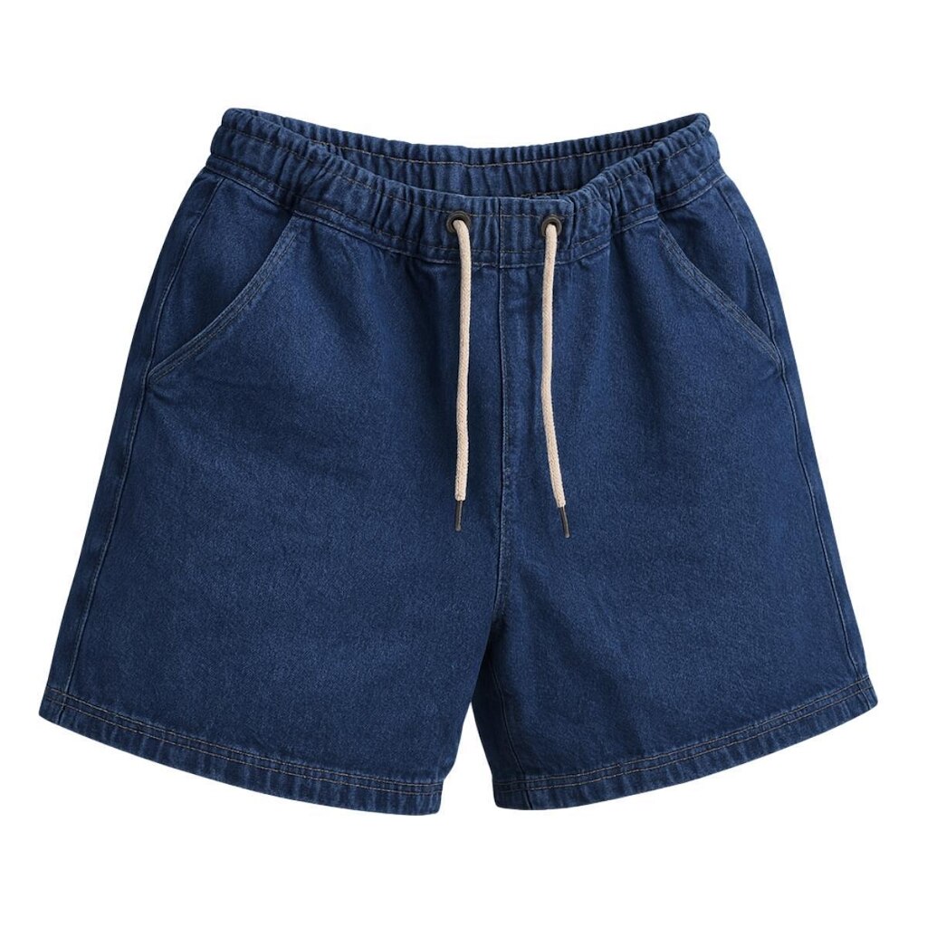 Bermuda Jeans Masculina Casual Larga com Bolsos Funcionais e Ajuste Confortável