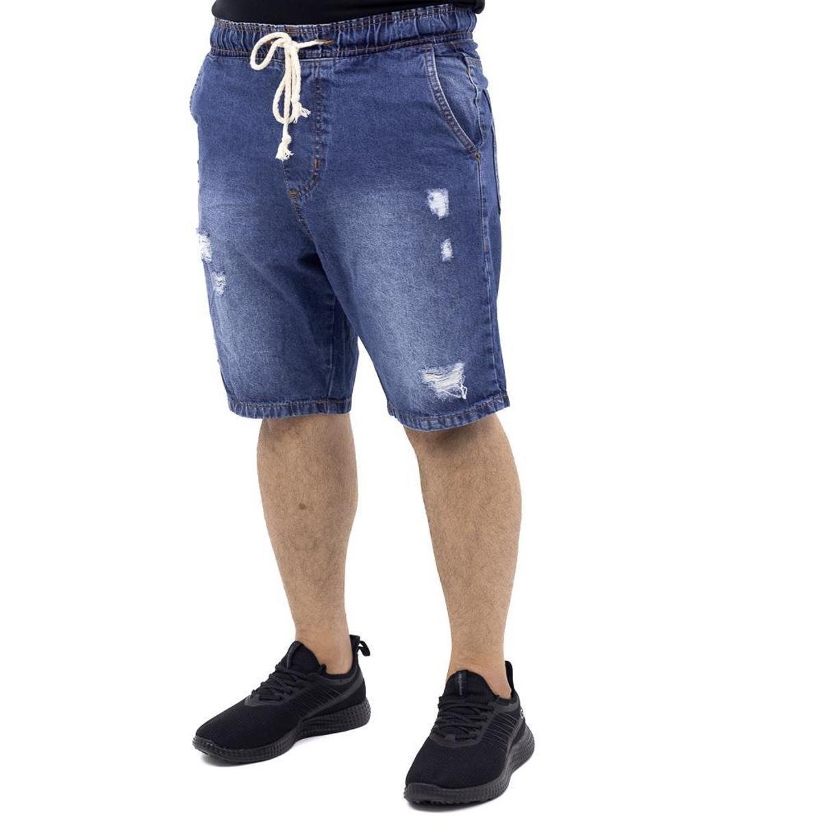 bermuda jeans masculina abaixo do joelho