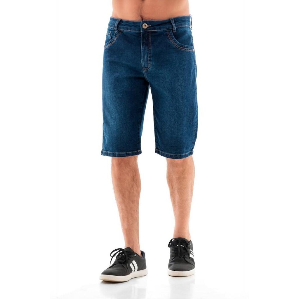 Bermuda Jeans Masculina Confort com Bordado