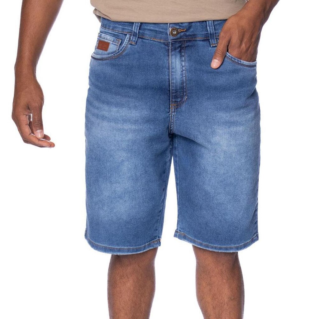 Bermuda Jeans Masculina Max Denim Casual Azul