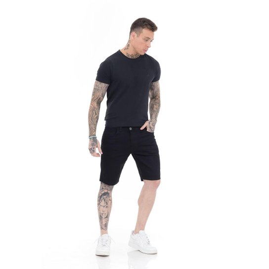 Bermuda Jeans Masculina Mega Premium Black - Preto é ruim? Bermuda Jeans Masculina Mega Premium Black - Preto é boa?