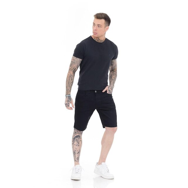 Bermuda Jeans Masculina Mega Premium Black