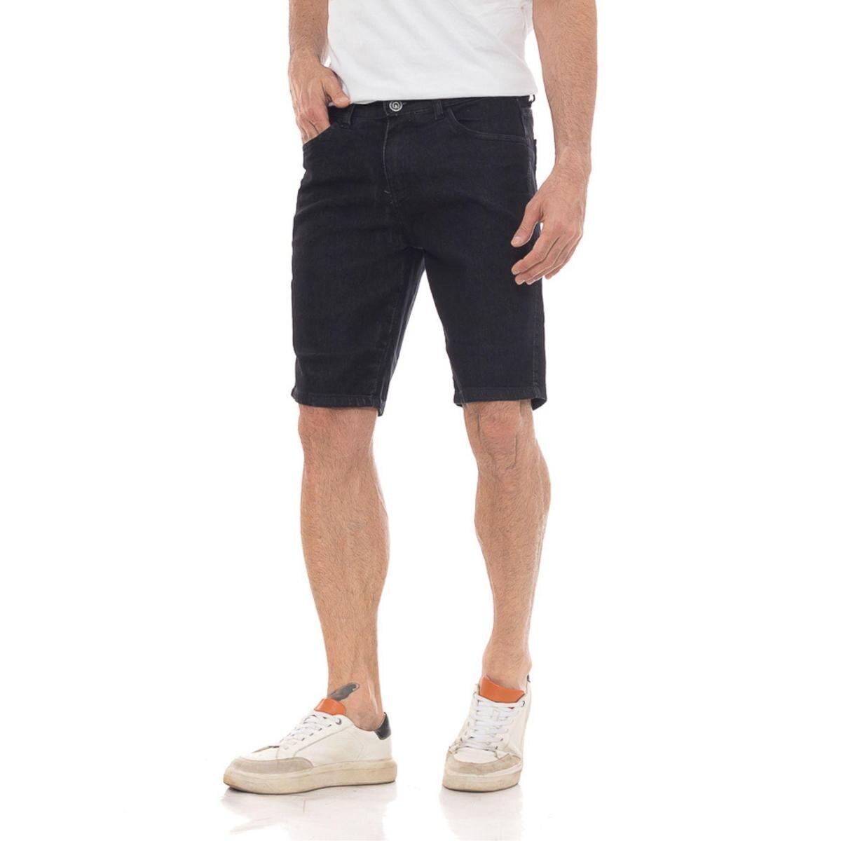Bermuda Jeans Masculina Premium Black - Menor preço em Bermuda Jeans Masculina Premium Black -