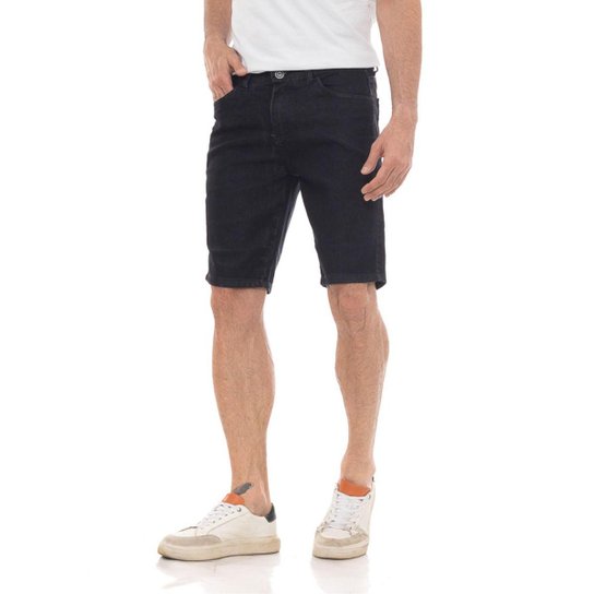 Bermuda Jeans Masculina Premium Black - - Preto Menor preço em Bermuda Jeans Masculina Premium Black - - Preto