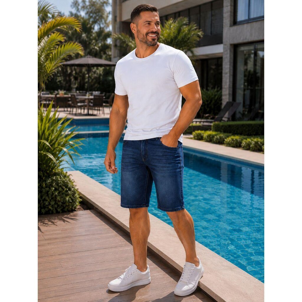 Bermuda Jeans Masculina Premium C Elastano Vilejack VMBP0056